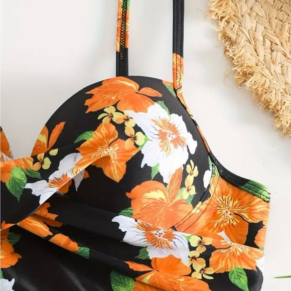 Floral Print Push Up High Waist Bikini Set - Picture 3 of 11